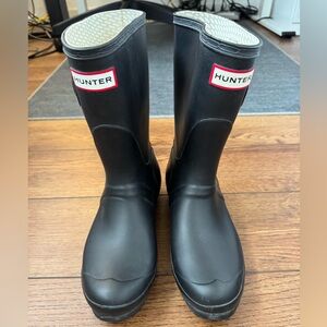 Hunter Original Short Black Rain Boots with Fleece Inserts